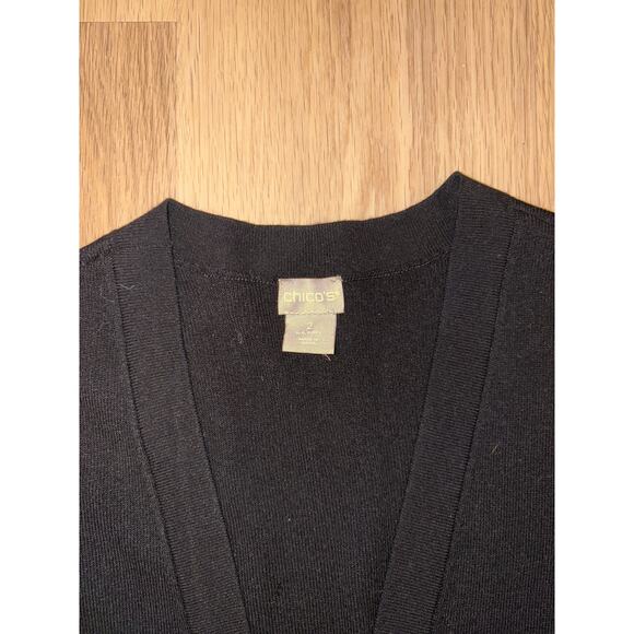 Chico's black cardigan with gold button size 2 US size L - Picture 2 of 3